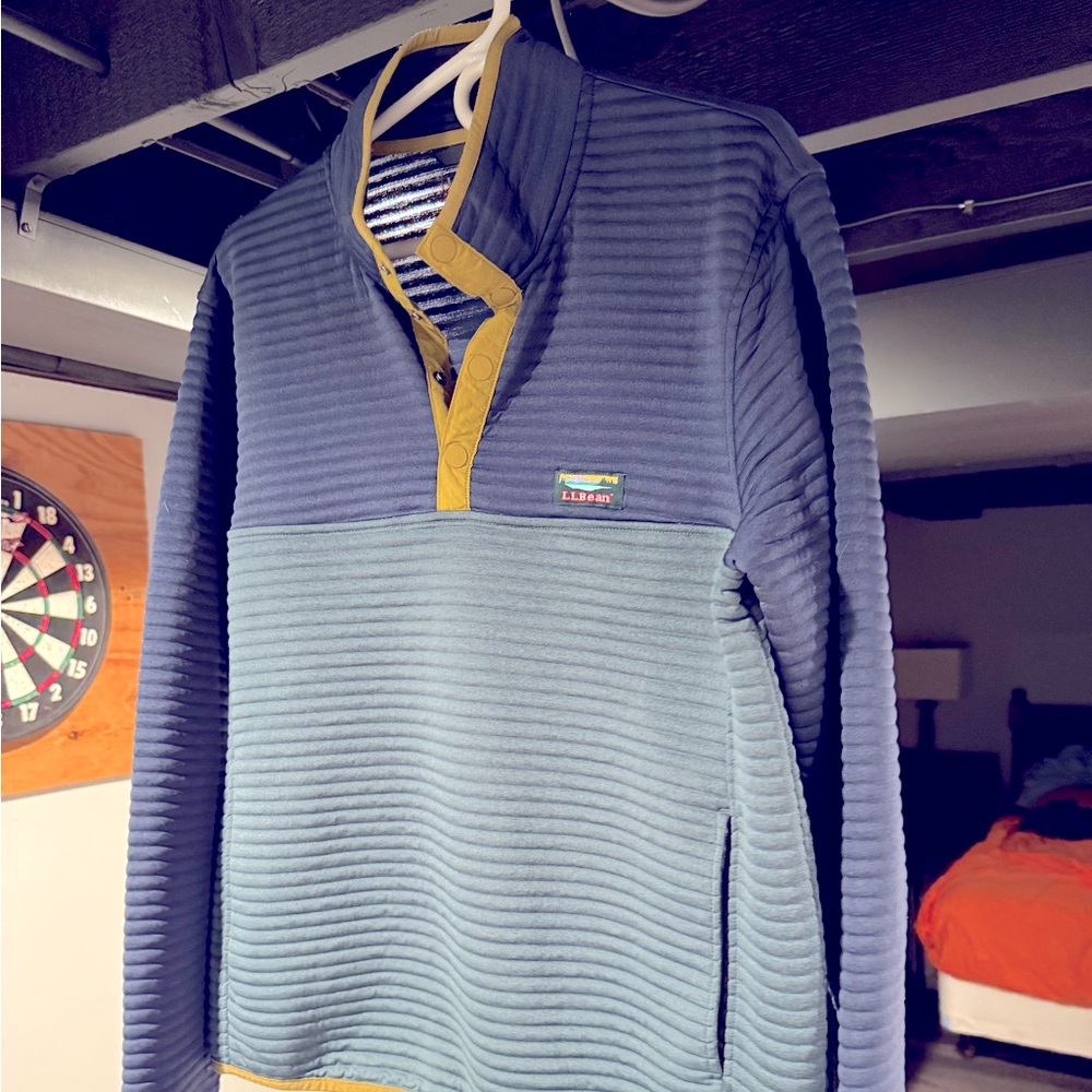 L.L. Bean Airlight Knit Pullover Colorblock Sweatshirt Size Men's L Reg